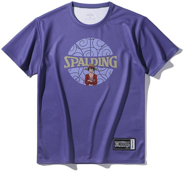 【最大2000円割引クーポン！枚数限定11/6 09:59まで】SPALDING スポルディング ジュニア Tシャツ ONE PIECE ワンピース ゴムゴムの実 ボールプリント バスケットボール 半袖Tシャツ SJT25157P-9000