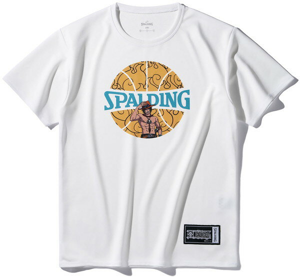 SPALDING スポルディング ジュニア Tシャツ ONE PIECE ワンピース メラメラの実 ボールプリント バスケ..