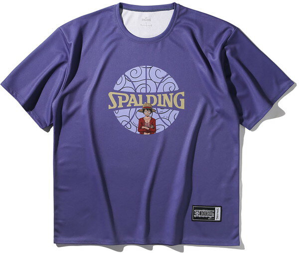 SPALDING スポルディング Tシャツ ONE PIECE ワンピース ゴムゴムの実 ボールプリント バスケットボー..