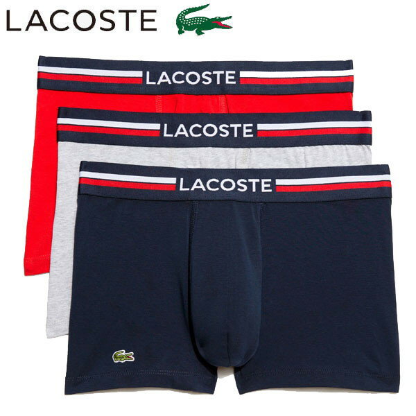 ラコステ LACOSTE トリコロールボーダー3パック ボクサーパンツ 下着 メンズ アンダーウェア 5H338610-W34