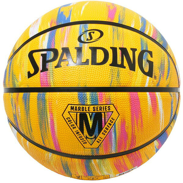 SPALDING スポルディング マーブル イエロー ラバー 7号球 バスケット ボール 8440...