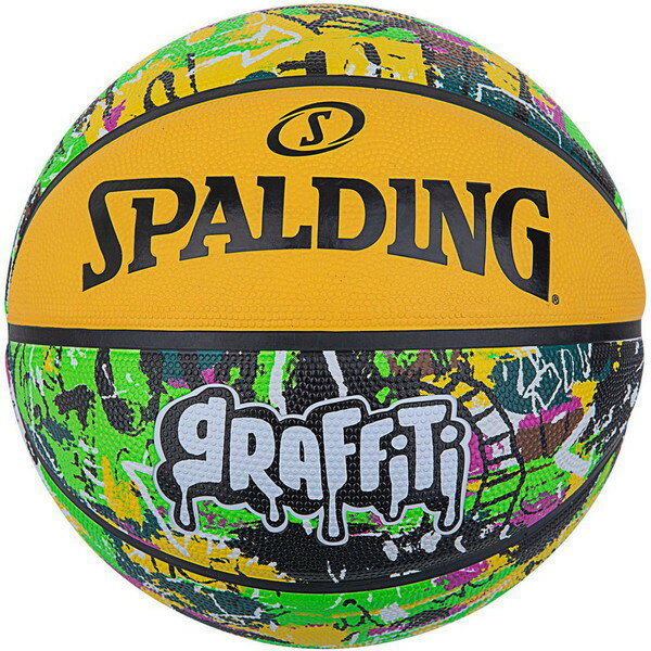 バスケットボール（ジュニア） SPALDING スポルディング グラフィティ グリーン×イエロー ラバー 5号球 バスケット ボール 84518J