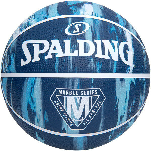 【最大2000円割引クーポン!枚数限定5/6 09:59まで】SPALDING スポルディング マーブル ネイビー ライトブルー バスケットボール 競技ボール7号 85069Z