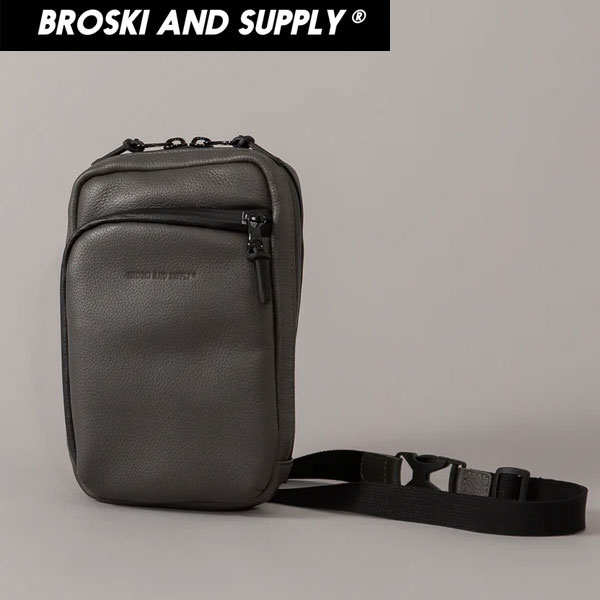 BROSKI AND SUPPLY ブロスキーアンドサプライ BBOM-B1220-CHARCOAL TUBE ショルダーバッグ