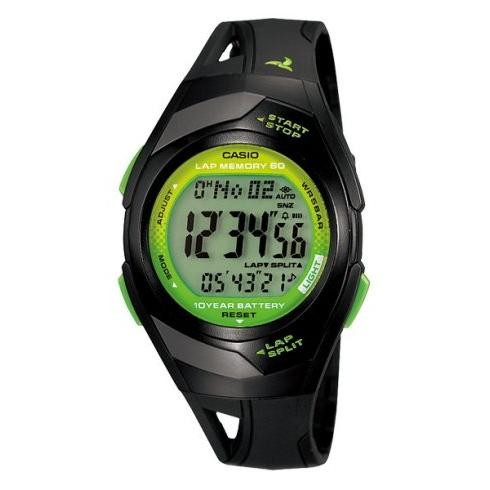 「CASIO Collection」のスポーツモデルです。グリーンを配色し、ジョギングやマラソンなどのファッションにマッチします。時計本体は運動の妨げにならないようコンパクトな形状でありながら、計測ボタンをフロントの上下に配置するなど操作性を考慮したブラインドオペレーション構造を採用。また、ラップ／スプリットを最大60本メモリーし、電池寿命約10年の長寿命バッテリーシステムを搭載しています。※ 「STR-300J-1AJF」 から型番が変更となりました。商品の仕様に変更はありません。【基本情報】ケースサイズ（縦×横×厚さ）：48.2 × 35.2 × 12.1 mm質量：30 gケース・ベゼル材質：樹脂バンド：樹脂バンド防水性：5気圧防水使用電源・電池寿命：電池寿命：約10年【外装】ガラス：樹脂ガラス（表面形状：球面・曲面）その他：ブラインドオペレーション構造【時計機能】■ワールドタイムデュアルタイム■ストップウオッチストップウオッチ（1/100秒（10時間未満）／1秒（10時間以上）、100時間計、ラップ／スプリット付き）、計測データを60本メモリー（データ番号、計測月・日、ラップ／スプリットタイム、ラップ番号、走行距離、最高ラップ表示）、積算距離算出、データ設定（ピッチ、歩幅）、ペース音報音機能付き■タイマータイマー（セット単位：1分、最大セット100時間、1秒単位で計測、オートリピート）■アラーム/時報時刻アラーム5本（1本のみスヌーズ切替機能）・時報■ライトLEDライト（オートライト、残照機能付き）■ライトカラーLED：グリーン■カレンダーフルオートカレンダー■精度平均月差：±15秒■その他機能12/24時間制表示切替※時計にあらかじめセットされている電池は、時計の機能や性能をチェックするためのモニター用電池です。【02305000000000000】【03002261200000000】