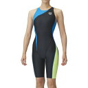 ARENA アリーナ 競泳水着 レーシングワンピーススパッツ オープンバック・ハーフレッグ 水泳 水着 FAR3553W-BKBU レディース