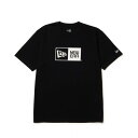 【最大2000円割引クーポン!枚数限定10/6 09:59まで】NEWERA ニューエラ 半袖 コットン Tシャツ ボックスロゴ ブラック レギュラーフィット 14521387