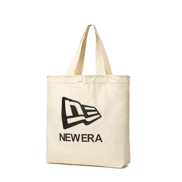 Tote Bag - NEWERA ニューエラ ライトトートバッグ 14L フラッグロゴ アイボリー × ブラック 14521353