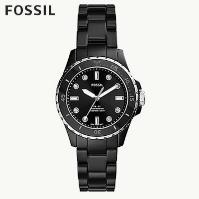 楽天Lafitte （ラフィート）スポーツフォッシル FOSSIL 腕時計 FB-01 三針 ブラック セラミックウォッチ CE1108 レディース アナログ 正規品