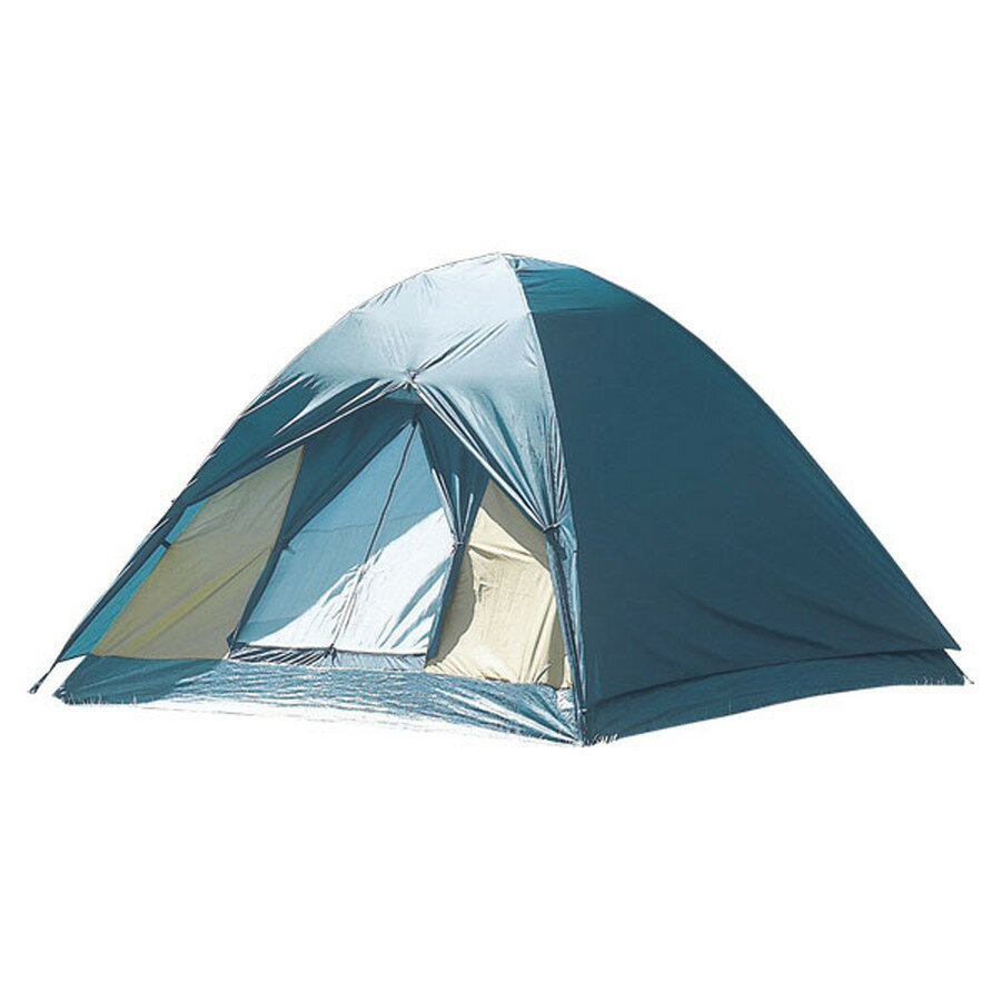 【素材・規格】 　 2本のポールをX型に交差させてベーシックなポール構造で、フルフライ仕様。 設営・撤収が簡単で、軽量・コンパクトに収納できるドーム型テント◆雨の多い日本の気候を考え、フライはテント全体をすっぽり被うフルフライ仕様◆ドーム型の構造に適応した、弾性にすぐれているグラスファイバー製のポールを使用。 ◆もっとも基本的なX型のポール構造は、ポールを2本しか使用しなくても済むため、重量は軽く、コンパクト。 ◆持ち運び・収納に便利なバッグ付。 サイズ：（約）200x200xH130cm 重量：（約）2．5kg フライ：ナイロン190T（PU加工・防水） インナーテント：ウォール＝ナイロン190T（通気性撥水加工）◆グランドシート＝PEクロス◆メッシュ＝ポリエステル1mmメッシュ ポール：直径7mmグラスファイバー 付属品：ペグ用収納袋1枚、ポール用収納袋、キャリーバック1枚 パッキングサイズ：（約）66x14x14cm 【03002270700000000】【02801000000000000】