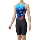 ARENA アリーナ レーシングワンピーススパッツ オープンバック・ハーフレッグ 水泳 水着レディース競泳用 FIN・ AS5SRC67L-BKBL