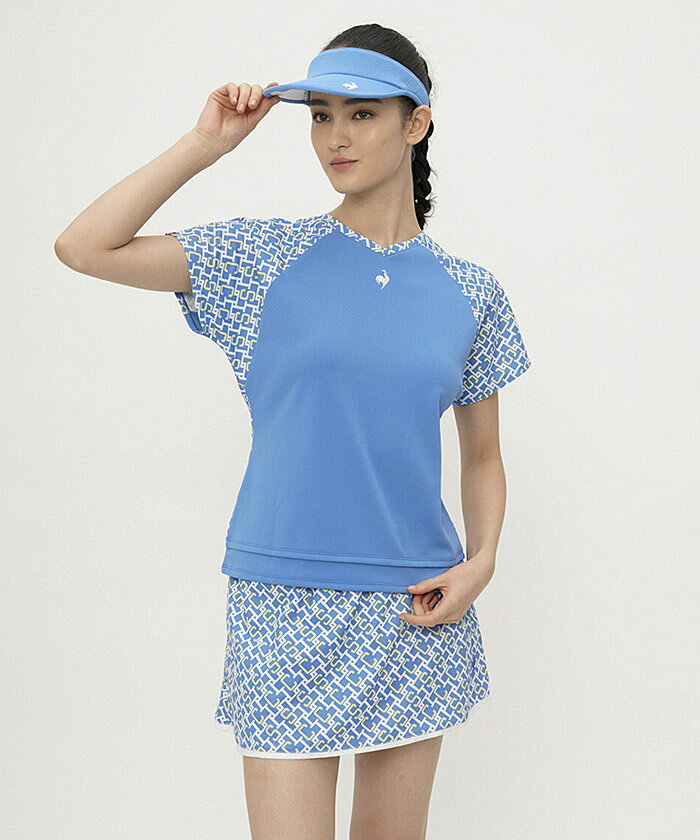 le coq sportif ルコック テニス レディース 2wayゲームシャツ テニス QTWXJA03-BL 半袖 即納