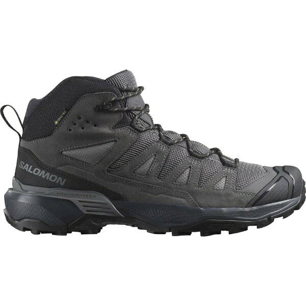 X-ULTRA 360 Leather Mid GORE-TEX は、頑丈なレザーとGORE-TEX メンブレンの優れた保護性能を活かしてアウトドアの新たな次元を目指すハイキングシューズです。X-ULTRA の伝統を受け継ぎ、全地形対応の優れたグリップ、安定性、防水性を発揮。クッション性のよいミッドソールを使用しています。 防水性能 GORE-TEX 重量 445g アッパー レザー／テキスタイル アウトソール ラバー ライナー テキスタイル インソール テキスタイル かかと部高さ 29mm 前足部高さ 19mm ドロップ 10mm シューレースのタイプ レギュラーレース 高さ ミッド【02919010000000000】【03003270100000000】