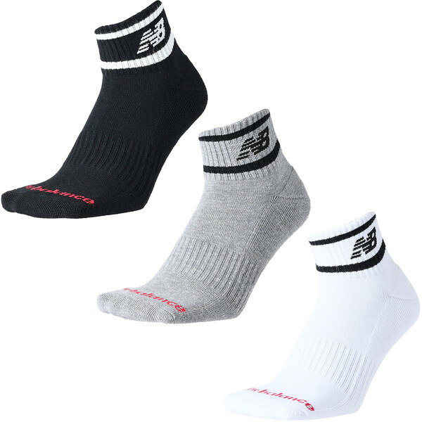 Rakuten - 【ポイント10倍UP！要エントリー6/4 20時スタート】ニューバランス new balance 53 ミッドレングス3Pソックス マルチスポーツ ソックスM 靴下 LAS55637-AS