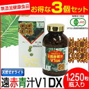 【最大2000円割引クーポン!枚数限定5/6 09:59まで】遠赤青汁 V1 DX 1250粒 ビン 3箱セット 有機ケール+天然ゼオライト 1510-3 ラフ...