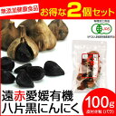 【最大2000円割引クーポン!枚数限定5/6 09:59まで】遠赤青汁 遠赤愛媛 有機 八片 黒にんにく 皮付きバラ 100g 2袋セット 3085-2 ラフィ...