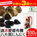 【最大2000円割引クーポン!枚数限定5/6 09:59まで】遠赤青汁 遠赤愛媛 有機 八片 黒にんにく 皮付きバラ 100g 3袋セット 3085-3 ラフィ...