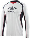 大特価！UMBRO（アンブロ） エアースルーL／S シャツ UBA7741L-WHT