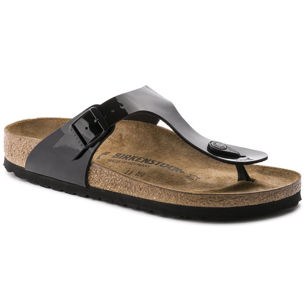 返品交換不可 大特価 ビルケンシュトック BIRKENSTOCK サンダル GIZEH パテントブラック R GC043661 レギュラー 通常幅 即納