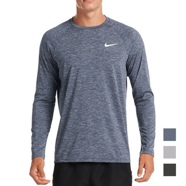 Long-Sleeved - ナイキ NIKE フットマーク ヘザー ロングスリーブ ハイドロガード ラッシュガード 長袖 紫外線対策 海水浴 プール 水泳 スイミング NESSA590