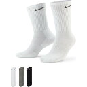 【最大2000円割引クーポン!枚数限定5/6 09:59まで】ナイキ(NIKE)3Pエブリデイクッションクルー ブラック/グレー/ホワイト 3足組 3Pソックス...