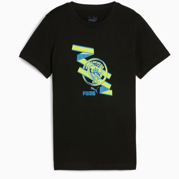 返品交換不可 在庫一掃セール PUMA プーマ キッズ・ジュニア マンチェスター シティFC FTBLカルチャー 半袖 Tシャツ 116-164cm 777779-49 即納