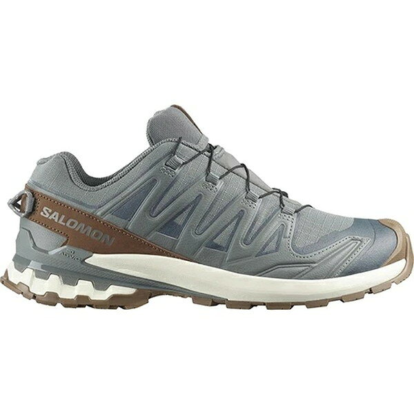 XA Pro 3D v9 GORE-TEX ― Salomon のクラシックトレイルシューを新たに再解釈。壊れにくさで知られるこのモデルは、安定性、耐久性、サポート性に優れています。ラグパターンと All Terrain Contagrip により抜群のグリップ力を発揮し、GORE-TEX メンブレンによって防水性も備えています。あらゆる冒険に挑むのに十分なタフさとスタイルを兼ね備えています。 重量：315g アッパー：合成素材／レザー アウトソール：ラバー ライナー：テキスタイル インソール：テキスタイル かかと部高さ：28.7mm 前足部高さ：17.3mm ドロップ：11mm シューレースのタイプ：quickLACE【02101000000000000】【03003270100000000】