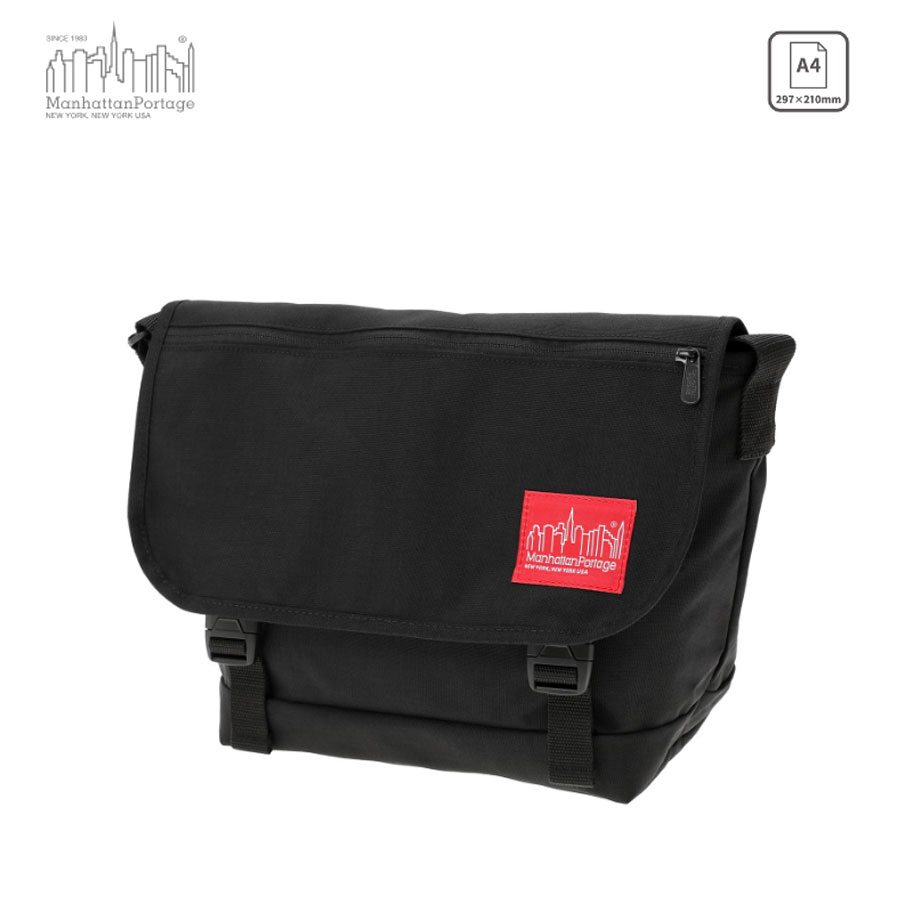 樂天商城 - マンハッタンポーテージ Manhattan Portage NY Messenger Bag JR Flap Zipper Pocket ブラック ショルダー A4収納 MP1606JRFZ-BLK