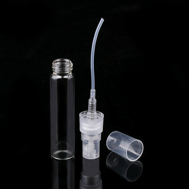 LAFIXIAの【楽天1位受賞】ガラス製スプレーボトル 3本セット 3ml 5ml 10ml アルコール対応 次亜塩素酸水対応 プッシュ式 小分け 透明 クリア 霧吹き スプレー容器 詰替え 除菌 消毒 消毒用 噴射 広範囲 携帯 業務用 シンプル 軽量 アトマイザー アロマ トラベル｜アングル2