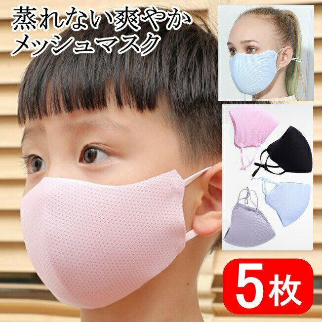 蒸れない爽やかメッシュマスク5枚子...