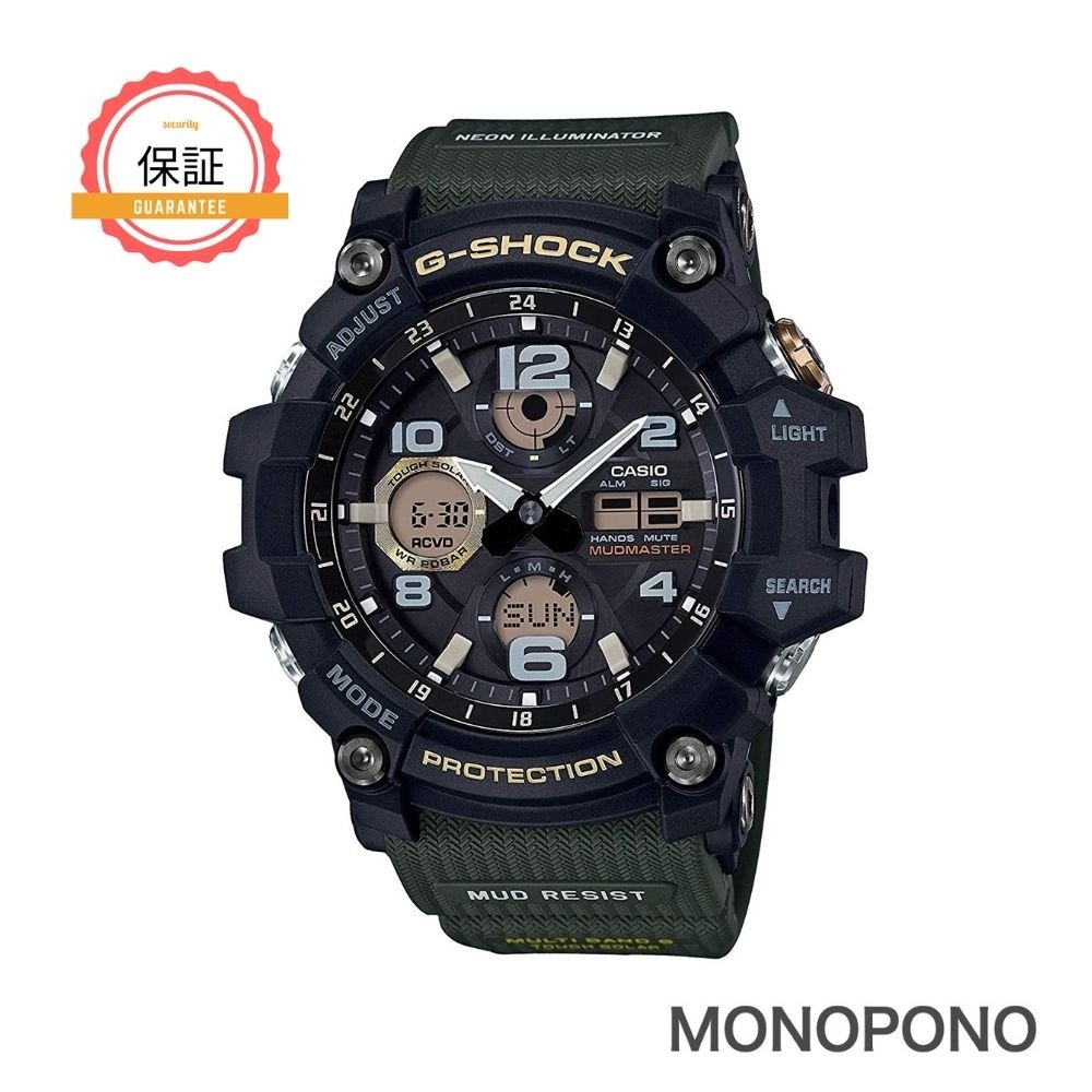 【1年保証】カシオ CASIO GWG-100-1A3 G-SHOCK Gショック 電波時計 ブラック　カーキ グリーン 電波 ソーラー メンズ 人気 腕時計 マッドマスター 防水 アナデジ 逆輸入品　新品のサムネイル