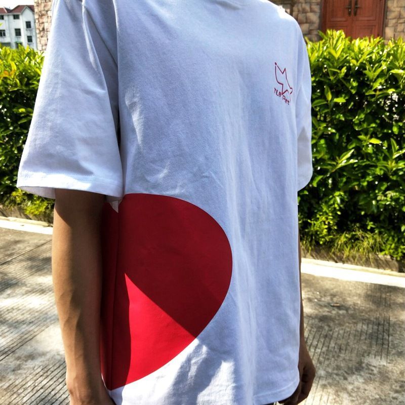 送料無料 Tシャツ 半袖 ラウンドネック 男女兼用 ユニセックス トップス カットソー プリントTシャツ 片割れハート ペットとお揃いファッション可能 ペアルック ペア服 可愛い かわいい メンズ レディース 女性用 男性用 S M L XL XXL 2XL XXXL 3XL - Image 3