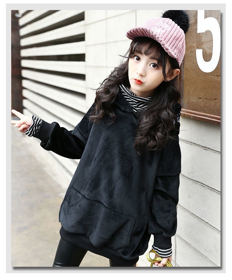 送料無料 パーカ トレーナー 子供用 キッズ レイヤード ボーダー 起毛素材 重ね着風 女の子 男の子 男女兼用 アウター 長袖 フード付き 無地 プルオーバー カジュアル ゆったり ゆるシルエット あったか 裏起毛 タートルネック 3