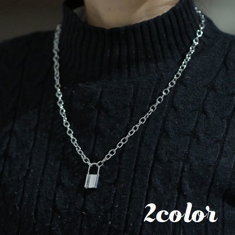 送料無料 ネックレス レディース 女性 メンズ ユニセックス 男女兼用 チェーン 南京錠 おしゃれ かっこいい プレゼント ギフト アクセサリー ファッション小...