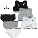 送料無料 上下セット ジュニアブラ キッズブラ スタンダードショーツ スポーツブラ 子供用 インナー 肌着 ノンワイヤー ロゴ ゴム ファーストブラジャー カジ...
