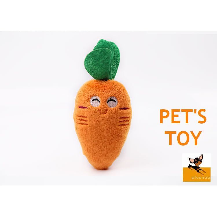 にんじんの形をしたペット用おもちゃです。 押したり噛んだりすると音が出る仕様になっています。 ※単品(1個)での販売です。 【サイズについて】 画像をご参照下さい。 【補足説明】 ※ご利用時のご注意※ 普段からの行動や性格をお見極めいただき、 安全にご使用くださいますようお願いいたします。