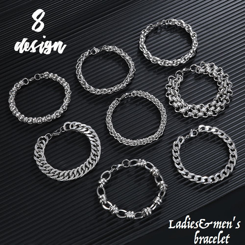 送料無料 ブレスレット レディース メンズ ユニセックス アクセサリー チェーン シルバーカラー 太め シンプル 重ね付け かっこいい おしゃれ 存在感 プレゼ...