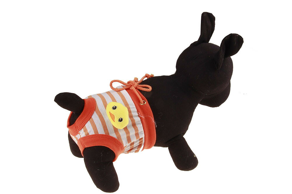 LaForestのペット用 犬用 サニタリーパンツ マナーパンツ 生理用パンツ オムツカバー パンツタイプ ウエスト紐 ボーダー柄 アニマル柄 ヒート 月経 粗相防止 ズレ防止 ドッグウェア マスコット付き S M L XL 超小型犬 小型犬 可愛い かわいい 雌犬 メス 女の子 イヌ用 いぬ用｜アングル2