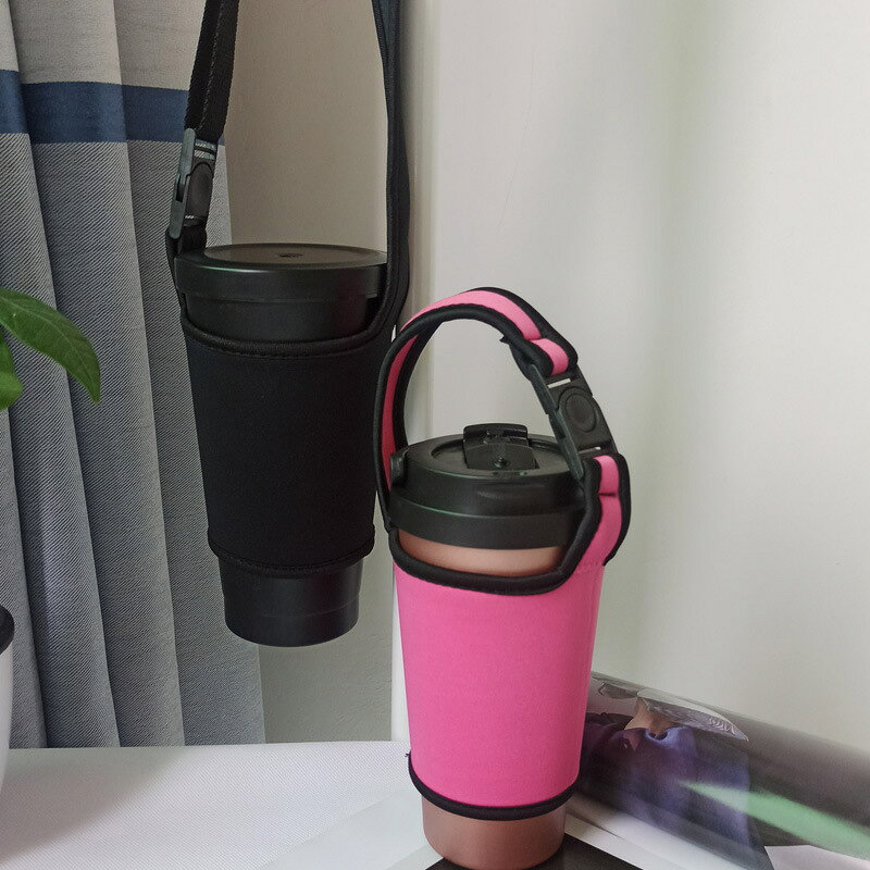 送料無料 ドリンクホルダー タンブラーカバー 350～600ml対応 マグボトル 水筒カバー カップホルダー 持ち歩き 持ち運び テイクアウト 手提げ マイボトル 持ち手 バックル ドリンクバッグ コーヒー 便利グッズ お出かけ 旅行 アウトドア オフィス 通勤 無地 単色 laforest-10013373 LaForest サンプル画像2
