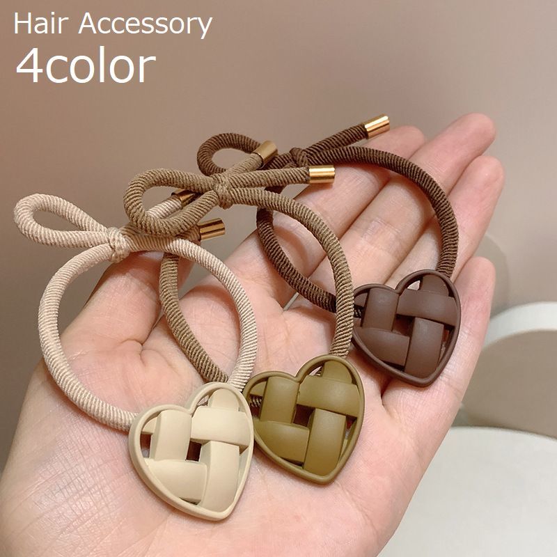 ヘアゴム レディース 大人 可愛い 上品 ハートモチーフ ヘアアクセサリー リングゴ...