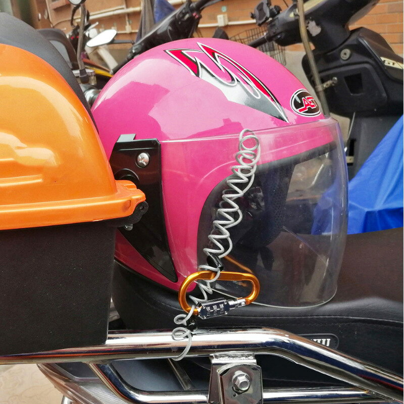 送料無料 ロック付きカラビナ 暗証番号付きカラビナ バイク盗難 ダイヤル式 鍵 ナ...