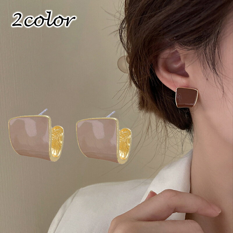 珠 - 送料無料 スタッドピアス レディース アクセサリー 女性用 スクエア 四角 長方形 ひねり U字 ツヤ感 おしゃれ かわいい 大人上品 きれいめ フェミニン エレガント スタイリッシュ お出かけ デート カジュアル デイリー 婦人用