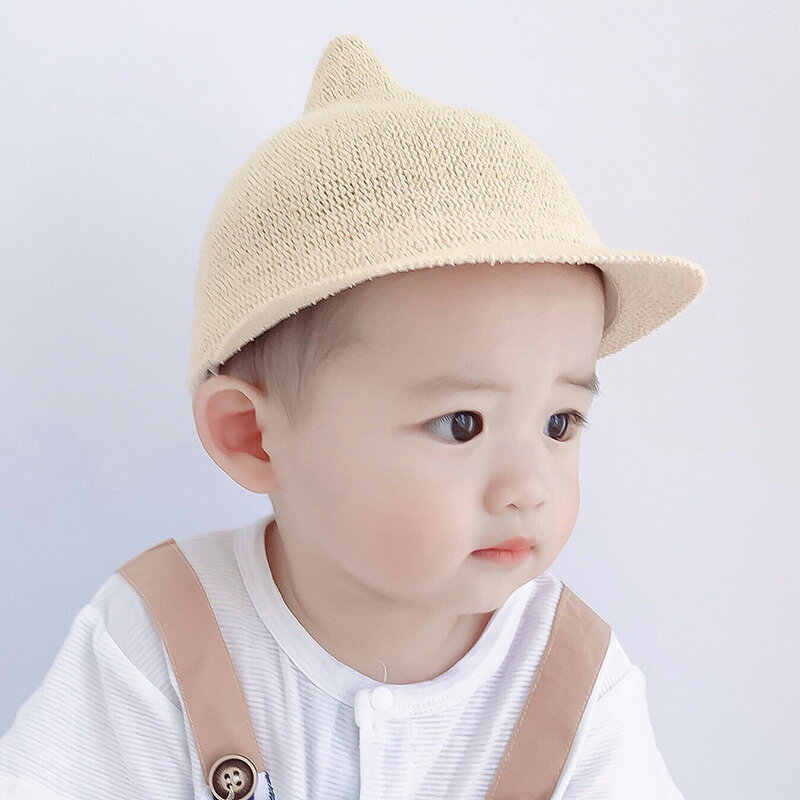 送料無料 帽子 キャップ ベビー キッズ 赤ちゃん 子供用 男の子 女の子 麦わら風 ...