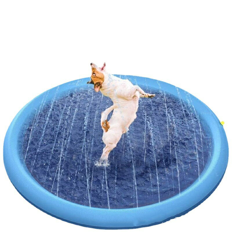 送料無料 噴水マット ペット用 犬用 直径100cm 滑り止め プールマット ウォーター...