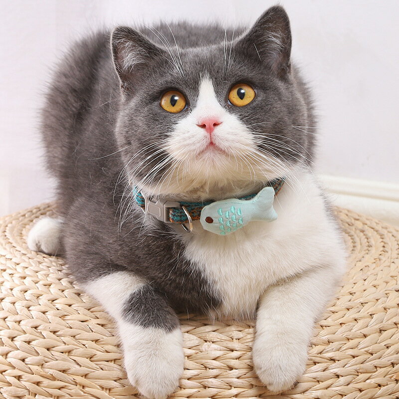 送料無料 首輪 カラー ペット用チョーカー 猫 犬 ねこ キャット 魚 モチーフ付き ...