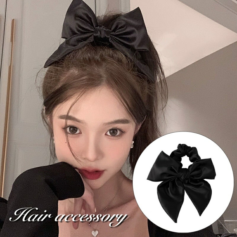 Free shipping! Scrunchie hair tie, hair accessory for women. Large, eye-catching ribbon design. Cute and stylish, simple, plain, classic style for updos and hair arrangements. A fashionable and adorable accessory.