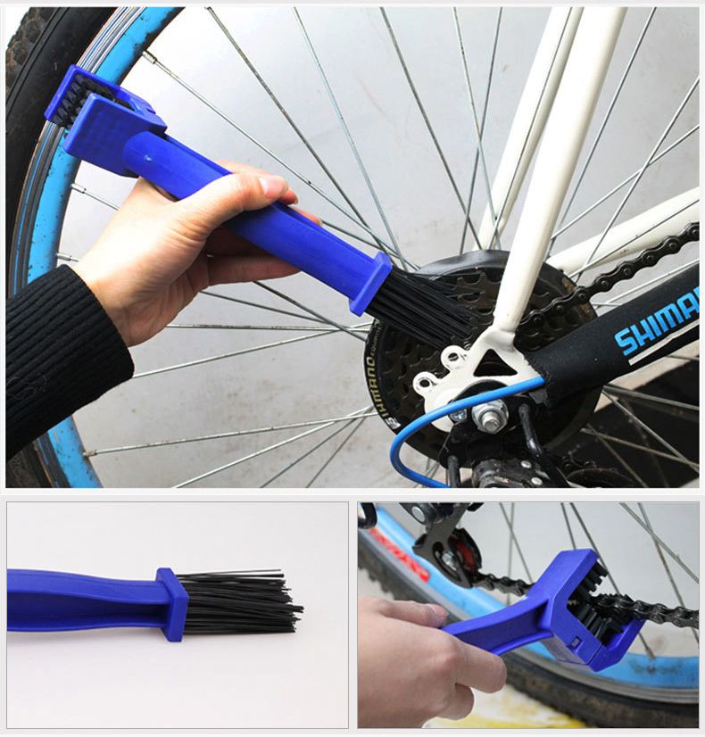 送料無料 チェーンブラシ ギアクリーニングブラシ 三面ブラシ 自転車用 洗浄 掃除 ...