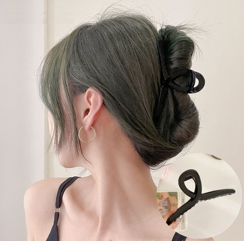 送料無料 ヘアクリップ レディース 女性 ヘアアクセサリー ヘアアクセサリ バレッタ まとめ髪 髪留め ロングヘア ヘアアレンジ 簡単 挟む シンプル おしゃれ ブラック