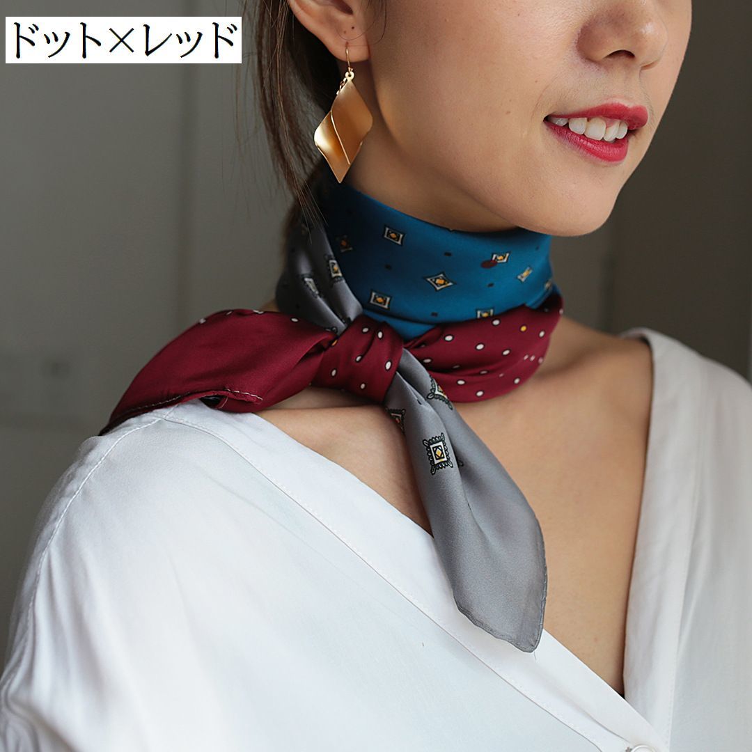 送料無料 スカーフ レディース 女性用 正方形 70cm ストール バッグスカーフ 千鳥...