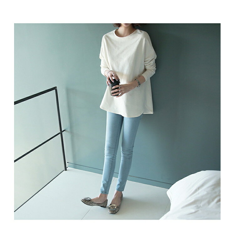 送料無料 カットソー レディース 女性用 婦人服 トップス ロンT Tシャツ ラウンドネック 長袖 ロング丈 カジュアル 大きいサイズ laforest-10085116 LaForest サンプル画像3